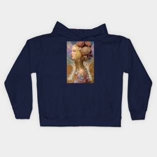 Pretty Nordic Goddess a Valerie Viking Girl Kids Hoodie